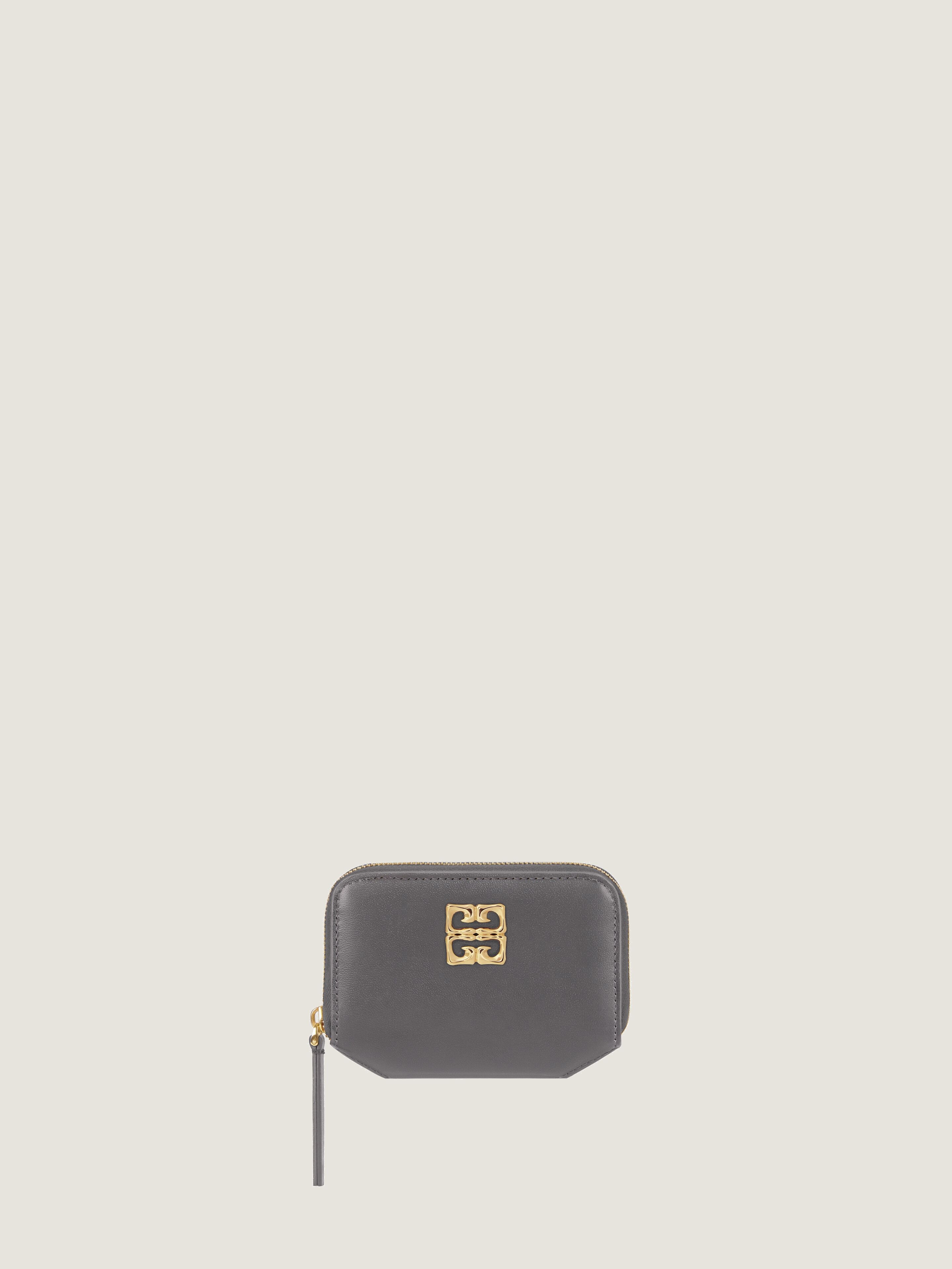 4G Liquid zipped wallet in Box leather